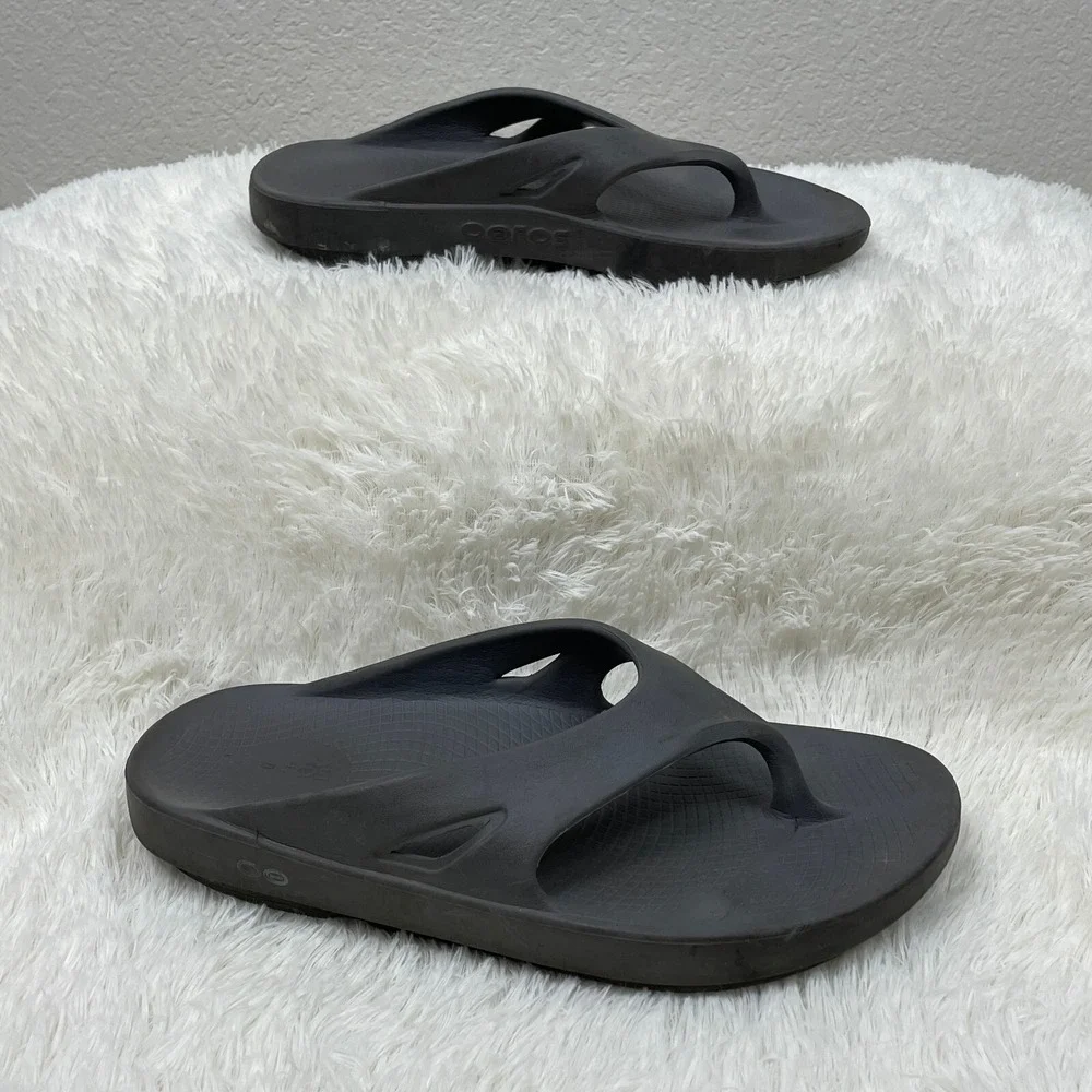 OOFOS Original Recovery Sandal‎ Thong Flip Flops Slip On Womens 11 Mens 9 Black